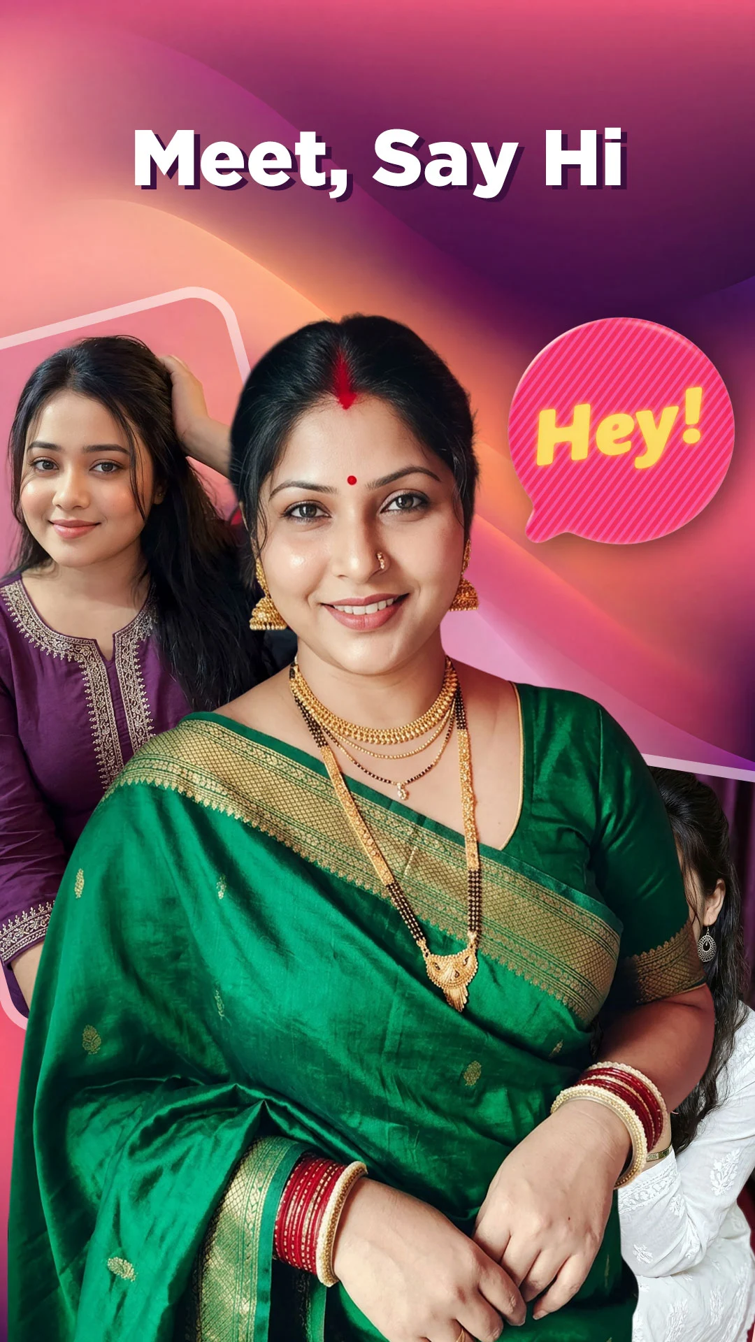 Meet and say hello screen